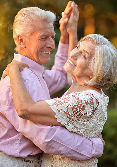 Senior couple dancing